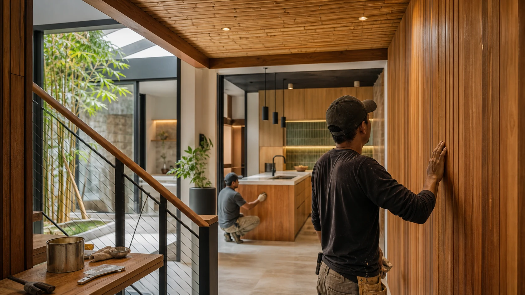 Acabados premium en bambu, madera y metal